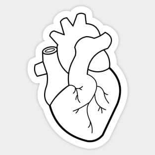 Simple Heart Line Art large Sticker